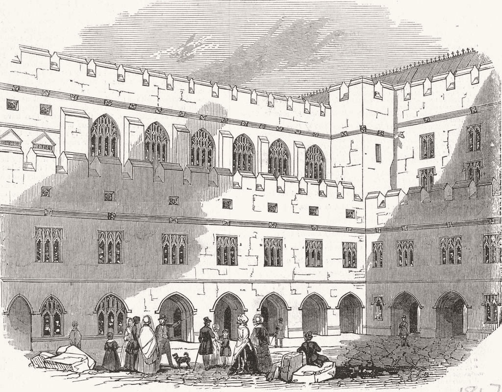 LONDON. Westminster. new Lords, from house Ct 1847 old antique print picture
